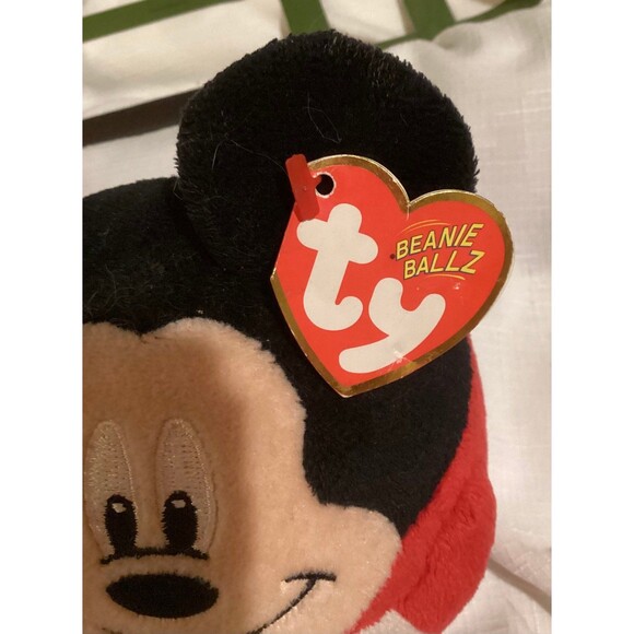 TY Disney Mickey Mouse & Minnie Mouse Beanie Ballz Plush Christmas with Tags - Picture 5 of 9